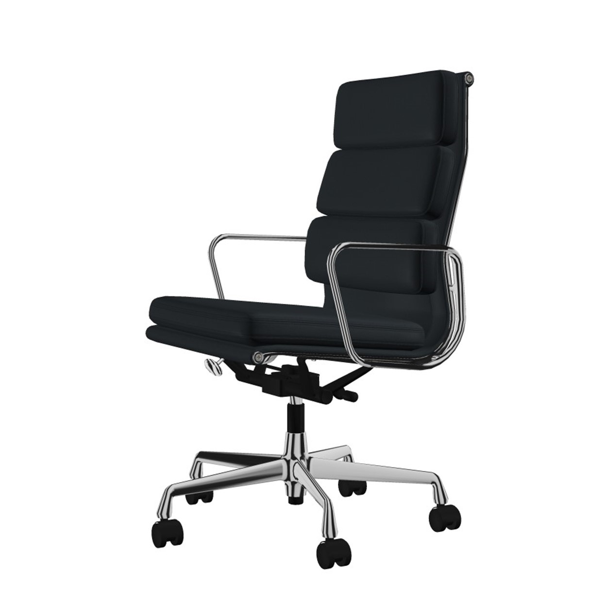 vitra-soft-pad-EA-219-sort-laeder-poleret-stel-hoj-ryg